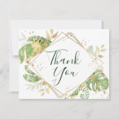 Tropische opslag & Gold Geometric Hartelijk dank Bedankkaart (Voorkant)