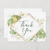 Tropische opslag & Gold Geometric Hartelijk dank Bedankkaart (Voorkant / Achterkant)