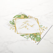 Tropische opslag & Gold Geometric Hartelijk dank Folie Uitnodiging (Gedraaid)