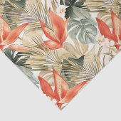 Tropische Oranje Anthurium Bloemige Bruidsbruiloft Tissuepapier (Detail)