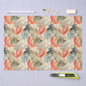 Tropische Oranje Anthurium Bloemige Bruidsbruiloft Tissuepapier (Craft)