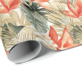 Tropische Oranje Anthurium Bloemige Bruidsmeisjes  Cadeaupapier (Rol Hoek)