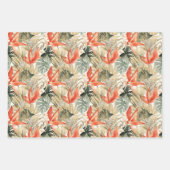 Tropische Oranje Anthurium Orchidee Bloemige Bruil Inpakpapier Vel (Voorkant 2)