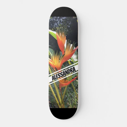 Tropische Oranje Bloem Persoonlijk Skateboard (Voorkant)