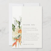 Tropische Oranje Groene Blad Botanische Bruidsdouc Bedankkaart (Voorkant)