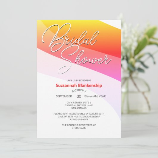 Tropische Oranje roze horizontale streams met schu Kaart (Staand voorkant)