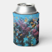 Tropische Oranje vis en roze koraal Blikjeskoeler (Blikje Achterkant)