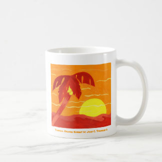 Tropische oranje zonsondergang mok