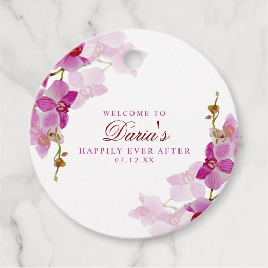 Tropische Orchidee Bedankjes Labels (Voorkant)