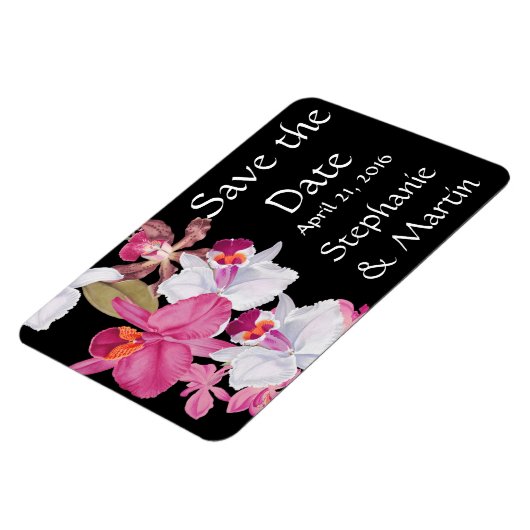 Tropische Orchidee Bloem Floral Save the Date Magn Magneet (Linkerzijde)