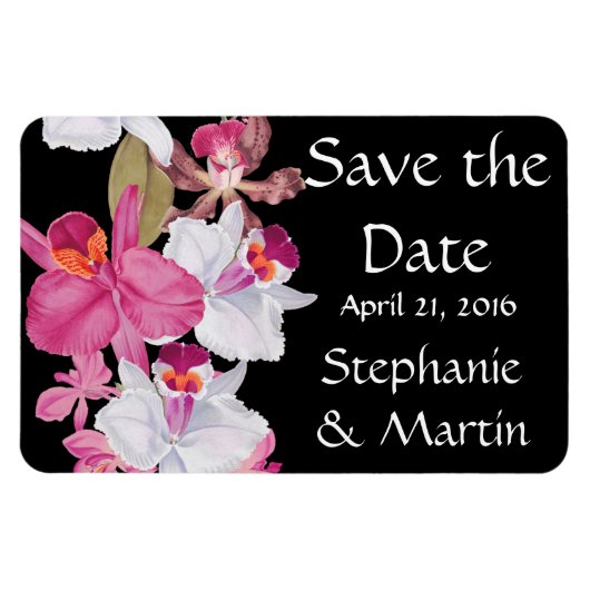 Tropische Orchidee Bloem Floral Save the Date Magn Magneet (Horizontaal)
