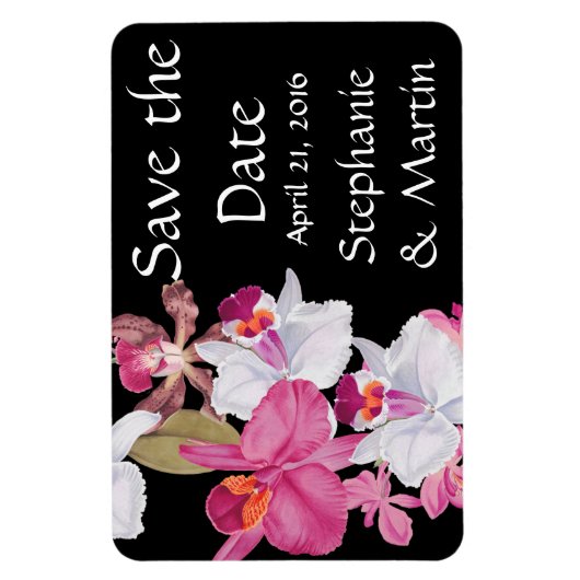 Tropische Orchidee Bloem Floral Save the Date Magn Magneet (Verticaal)