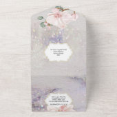 Tropische orchidee bloem parel shimmer elegantie all in one uitnodiging (Buitenkant)