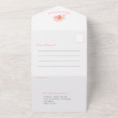 Tropische orchidee bloem waterverf roze trouwdag all in one uitnodiging (Buitenkant)