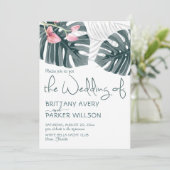 Tropische orchidee bloemenbruiloft kaart (Staand voorkant)