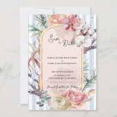 Tropische Orchidee Boog Bruiloft Save the Date Aankondiging (Voorkant)