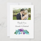 Tropische orchidee bruiloft foto bedankkaart (Voorkant)