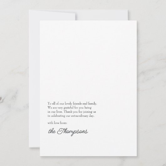 Tropische orchidee bruiloft foto bedankkaart (Achterkant)