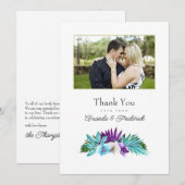 Tropische orchidee bruiloft foto bedankkaart (Voorkant / Achterkant)