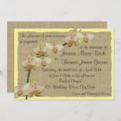 Tropische orchidee en burlap rustieke strand bruil kaart (Voorkant / Achterkant)