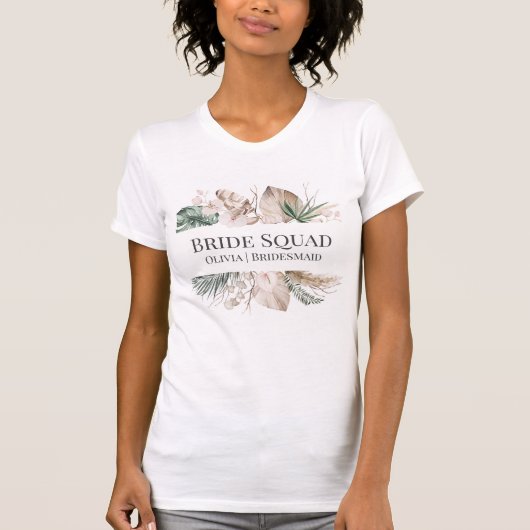 Tropische Orchidee en Monstera Bruidsmeisjes T-shirt (Voorkant)
