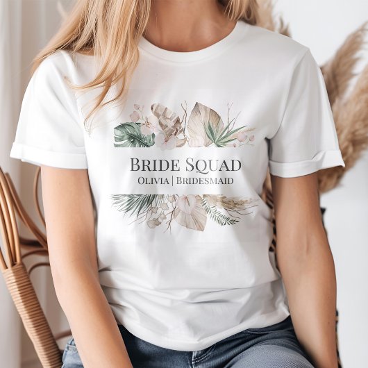 Tropische Orchidee en Monstera Bruidsmeisjes T-shirt