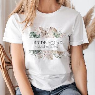 Tropische Orchidee en Monstera Bruidsmeisjes Team T-shirt