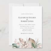 Tropische Orchidee en Monstera bruiloft uitnodigin Kaart (Voorkant)