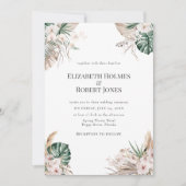 Tropische Orchidee en Monstera bruiloft uitnodigin Kaart (Voorkant)