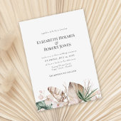 Tropische Orchidee en Monstera bruiloft uitnodigin Kaart