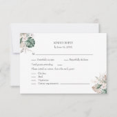 Tropische Orchidee en Monstera-reactiekaart Bedankkaart (Voorkant)