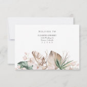 Tropische Orchidee en Monstera RSVP-kaart Bedankkaart (Achterkant)