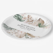 Tropische Orchidee en Monstera Vrijgezellenfeest Papieren Bordje (Gekanteld)