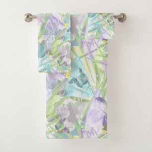 tropische orchidee- en palmbladeren bad handdoek