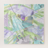 tropische orchidee- en palmbladeren legpuzzel (Horizontaal)