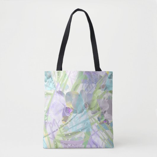 tropische orchidee- en palmbladeren tote bag (Voorkant)