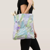 tropische orchidee- en palmbladeren tote bag (Dichtbij)