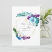 Tropische Orchidee Goud Lijst Joodse Foto Bedankkaart (Staand voorkant)