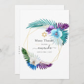 Tropische Orchidee Goud Lijst Joodse Foto Bedankkaart (Voorkant / Achterkant)