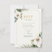 Tropische Orchidee Luxe Trouw RSVP Kaart (Voorkant)
