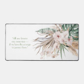 Tropische Orchidee met Monstera Custom Quote Bureaumat (Voorkant)