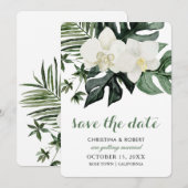 Tropische Orchidee Monstera Botanische Save The Da Date (Voorkant / Achterkant)