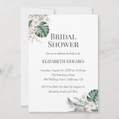 Tropische Orchidee Monstera Bruids douche Uitnodig Kaart (Voorkant)