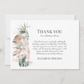 Tropische Orchidee & Monstera Bruidsborrel Bedankkaart (Voorkant)