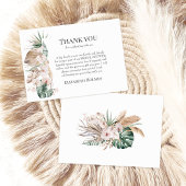 Tropische Orchidee & Monstera Bruidsfeestje Bedankkaart