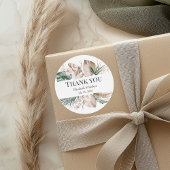 Tropische Orchidee Monstera Bruiloft Dank u Sticke Ronde Sticker