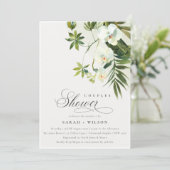 Tropische orchidee palmfauna Couples Shower Invite Bedankkaart (Staand voorkant)