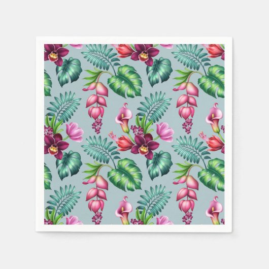 Tropische orchidee papier servetten (Voorkant)