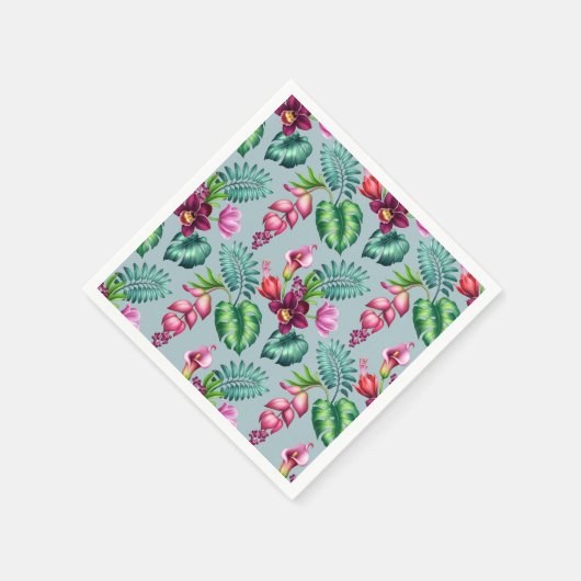 Tropische orchidee papier servetten (Hoek)
