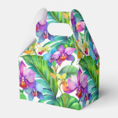 Tropische orchidee patroon gunst dozen bedankdoosjes (Achterkant)